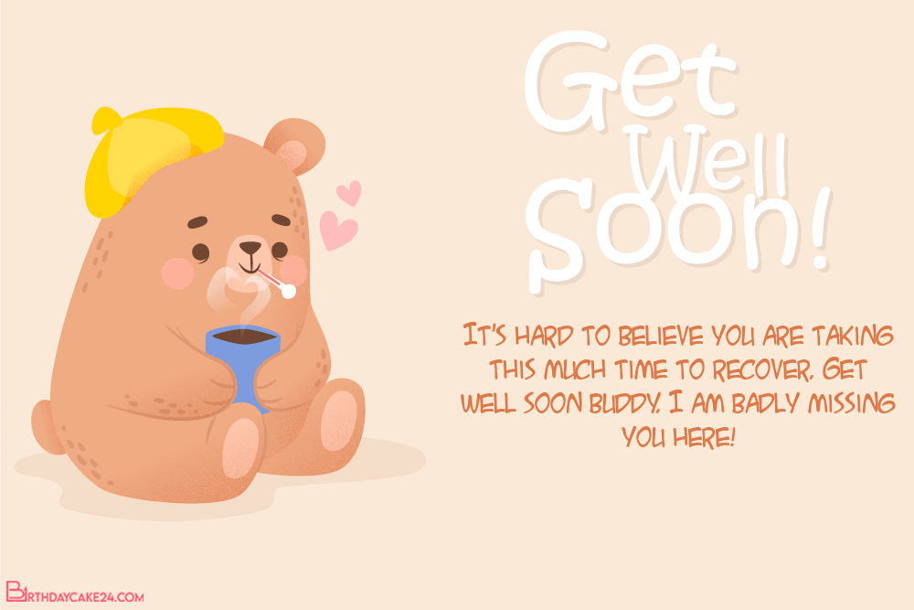 Teddy Bear Get Well Soon Cards Maker Online