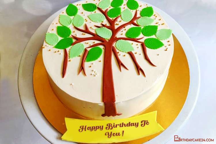 Tree Birthday Cake With Name Editing For Grandparents