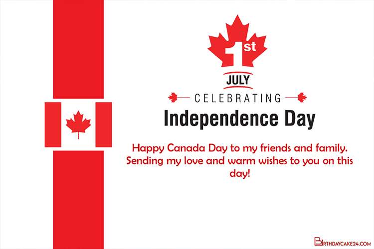 Free Canada Day 1 July Cards Maker Online
