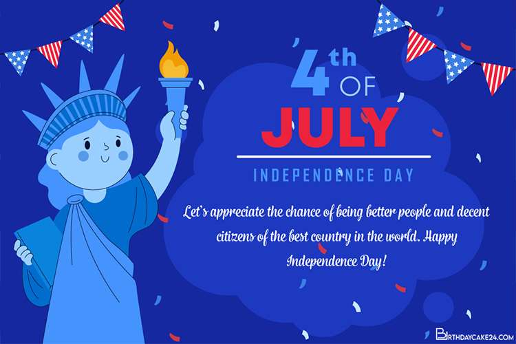 4th July Independence Day Cards Maker Online