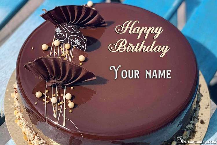 Customize Happy Chocolate Birthday Cake With Name