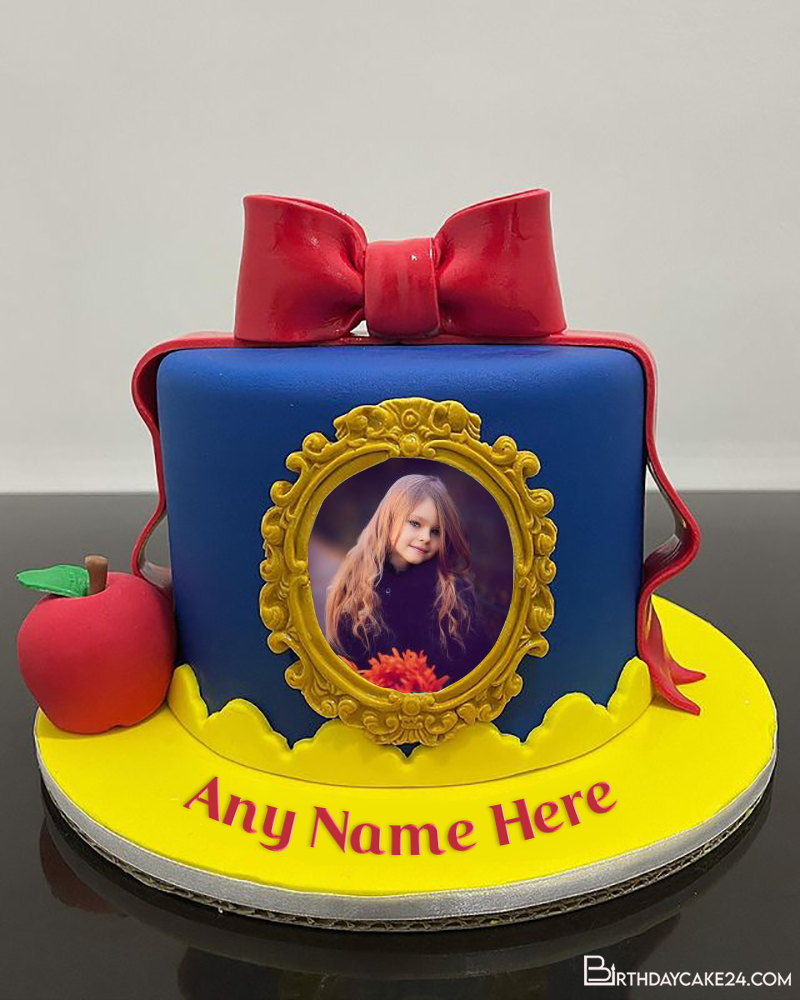 Snow White Birthday Cake With Name And Photo