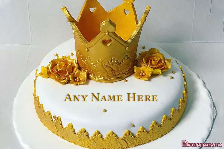 Luxury Crown Birthday Cake With Name
