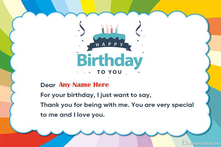 Happy Birthday Wishes Card For Lover With Name