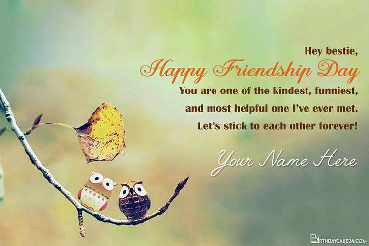 Friendship Day Wishes Card for Best Friend With Name Edit
