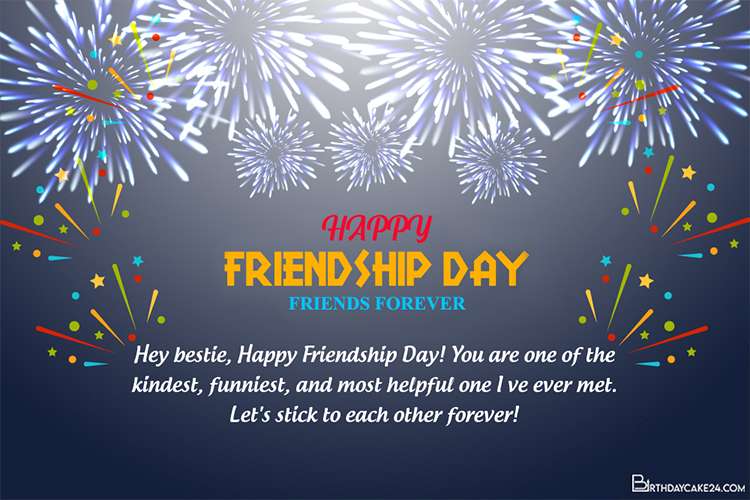 Free Friendship Day Greeting Cards With Firework