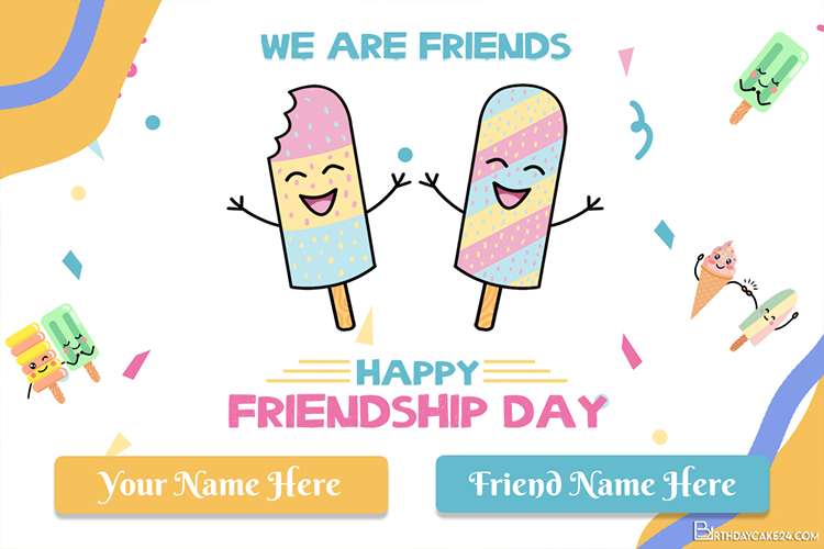 Whatsapp Status Friendship Day Cards With Name And Friend Name