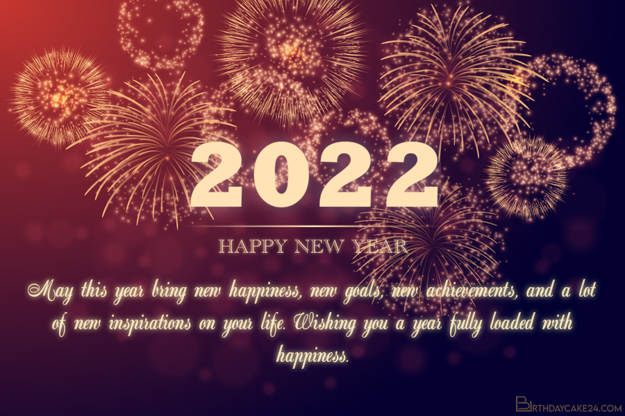 Sparkling Fireworks New Year Greeting Card 2022