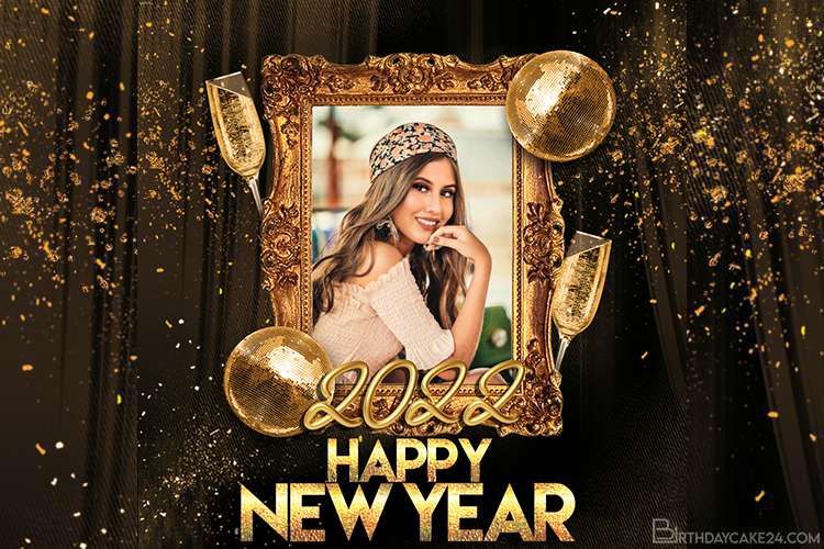 happy new year photo frame online editing