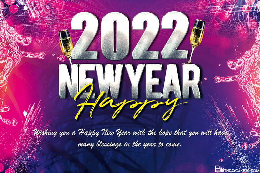 Happy New Year 2022 Wishes Card Maker Online