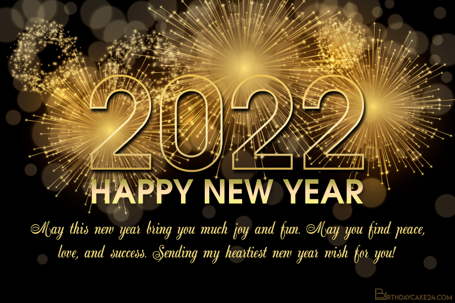 New Year 2022 Fireworks Wishes Cards Online Free