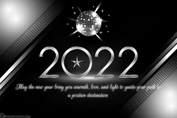 Free Online Silver Happy New Year 2022 Card Maker