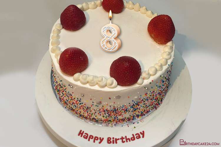 Customize Strawberry Birthday Cake With Name And Age