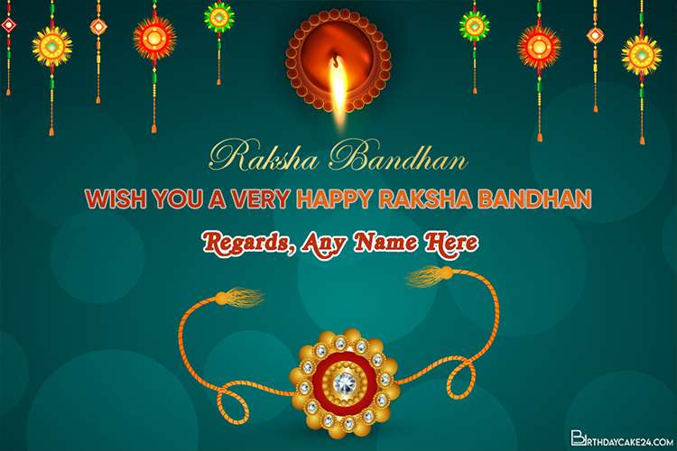 Happy Raksha Bandhan Celebration Cards With Name Edit