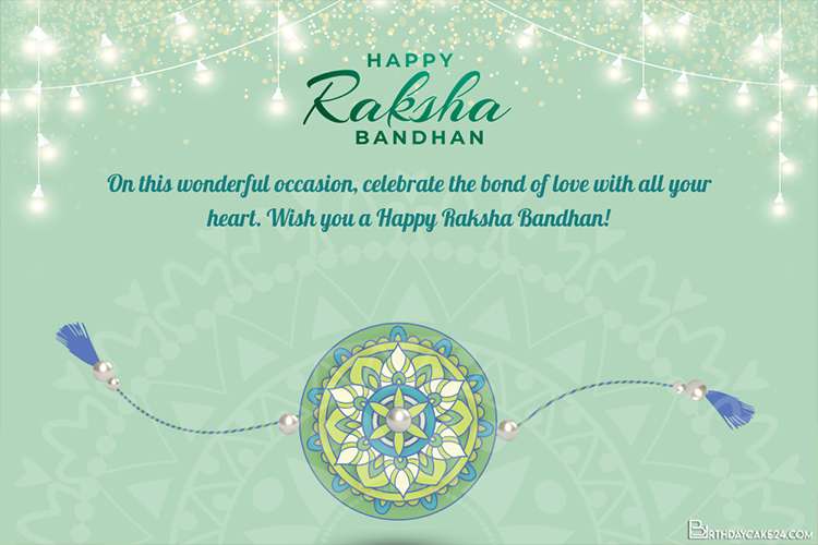 Realistic Shimmering Raksha Bandhan Greeting Card