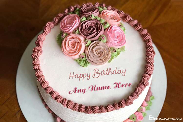 Happy Birthday To Sister With Name On Rose Birthday Cake