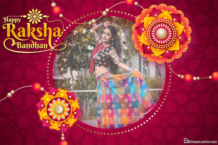 Realistic Happy Raksha Bandhan Photo Frame Editor