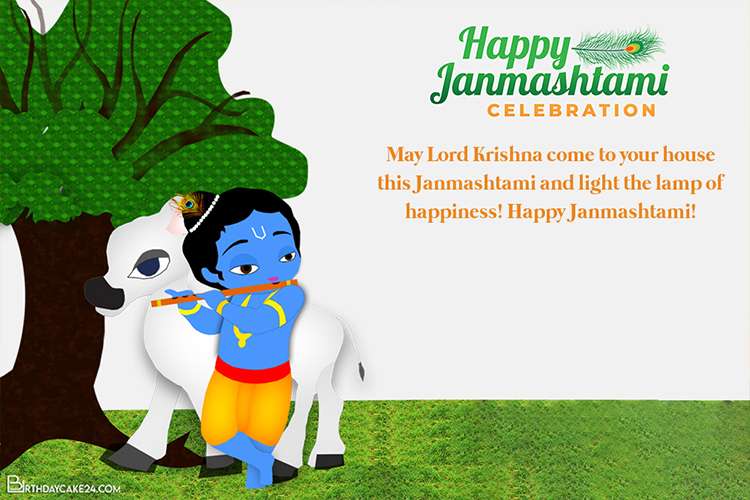 Customize Your Own Janmashtami Greeting Cards for Free