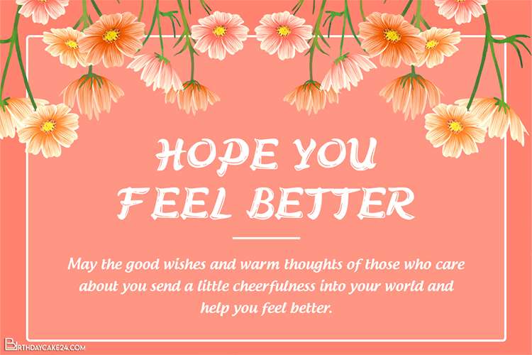 Free Everyday Get Well Cards With Name Wishes