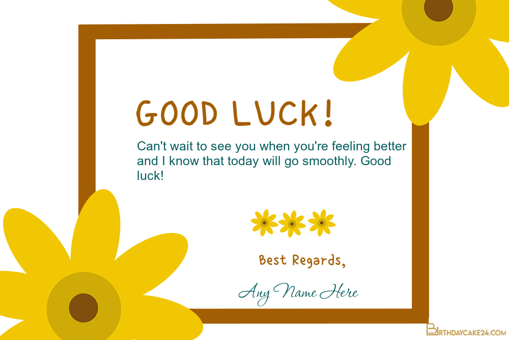 Beautiful Good Luck Cards With Name And Wishes