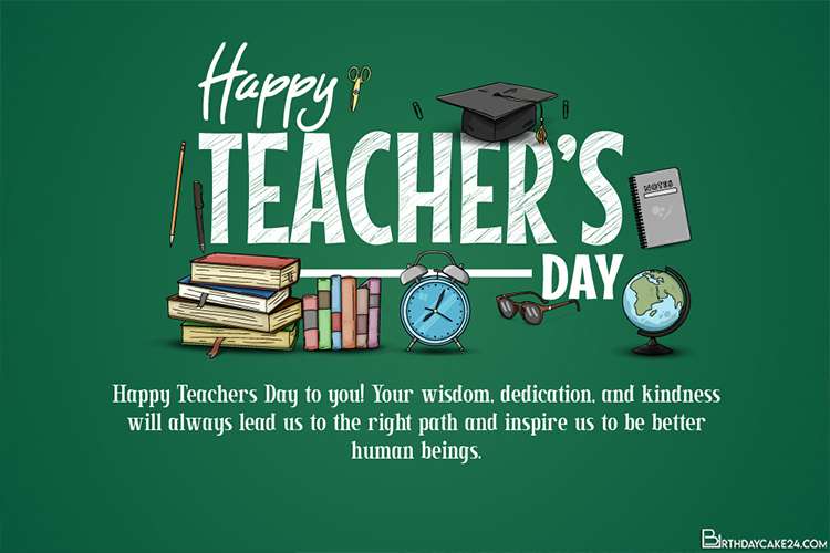 Happy Teachers Day Cards With School Supplies
