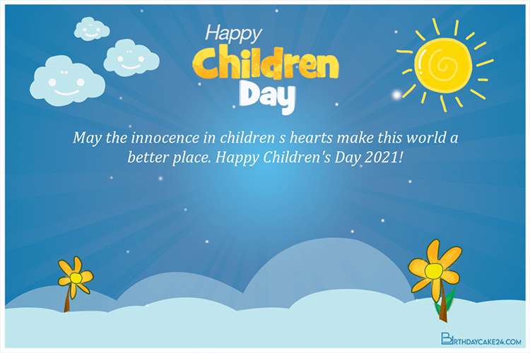 Free Children's Day Greeting Card With Name Wishes