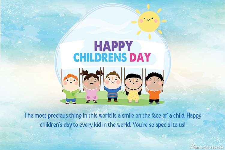 Happy International Children's Day Wishes Cards Maker Online