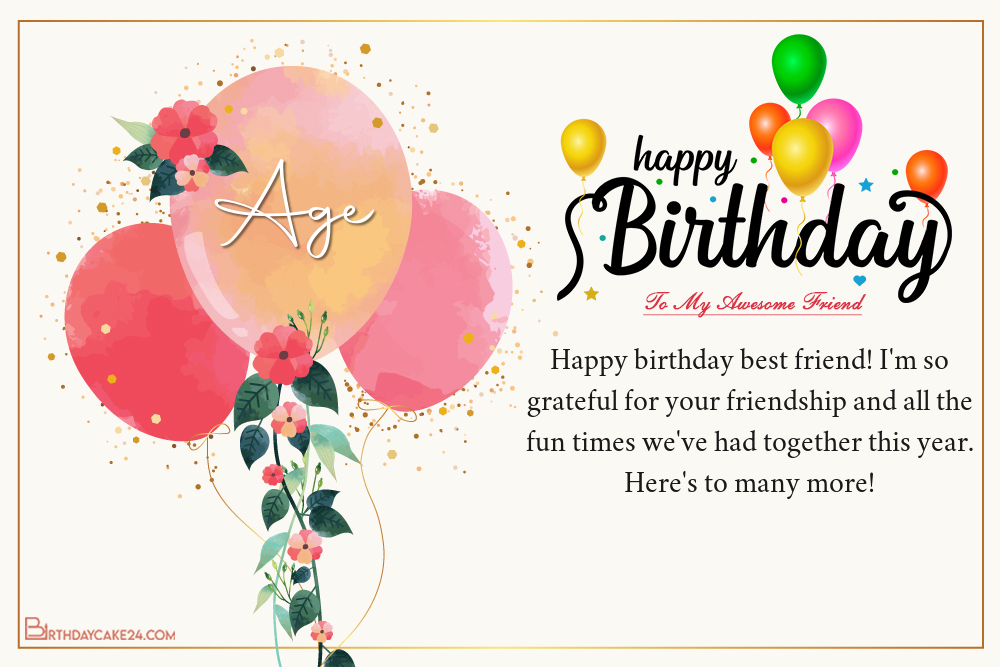 Happy Birthday Wishes Card For Best Friend