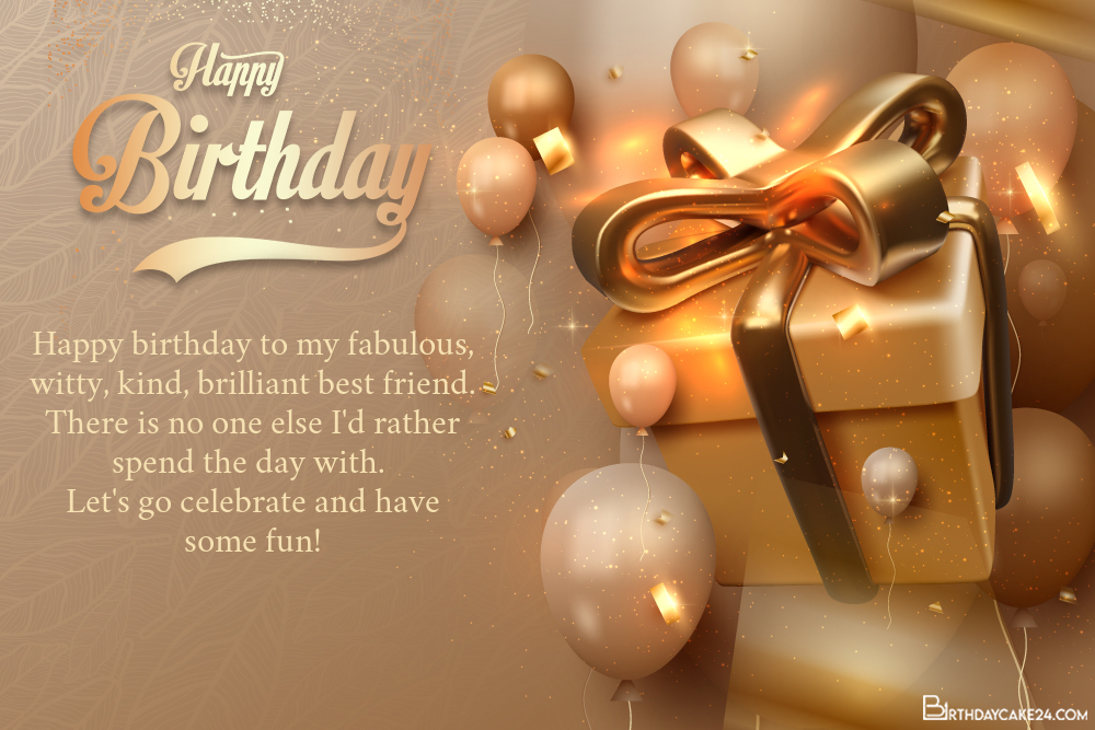 Orator nedsænket På daglig basis Happy Birthday Wishes Card for Boss With Golden Gift Box