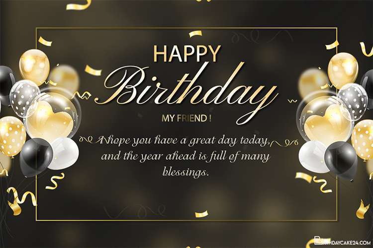 Luxury Balloons Birthday Wishes Cards for Best Friends