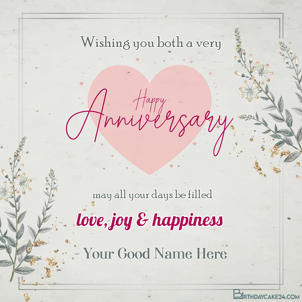 Elegant Wedding Anniversary Wishes With Name Edit