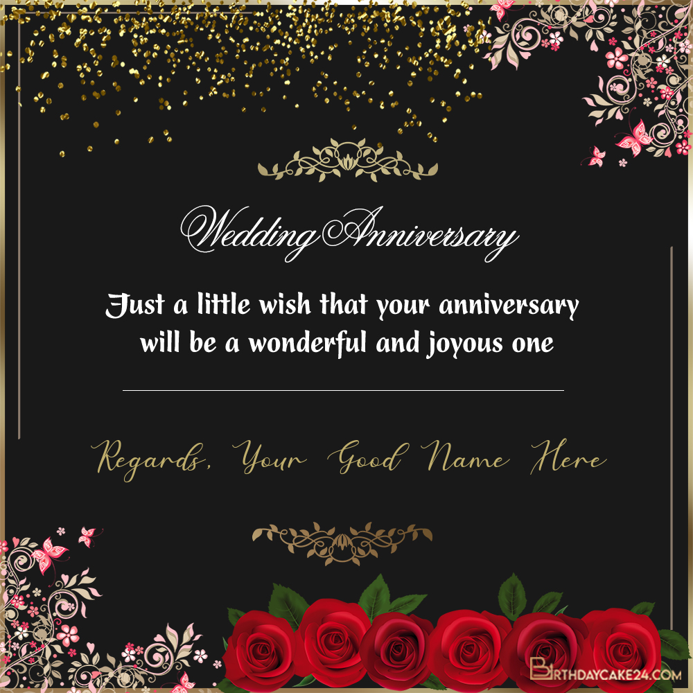 Romantic Rose Wedding Anniversary Wishes With Name