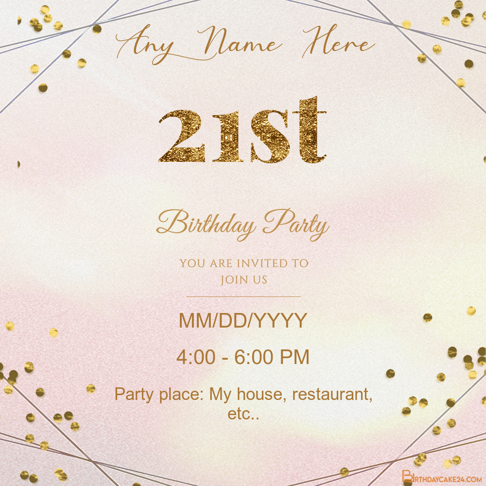 Rose Gold Glitter Birthday Invitation Template Greetings Island ...