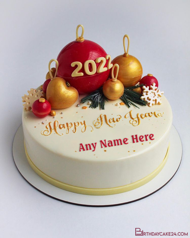 Edit Happy New Year Cake 2021 with name and photo. Celebrate this New Year  in a sweet way. You can wish Ne… | New year's cake, Happy birthday cake  images, Cake name
