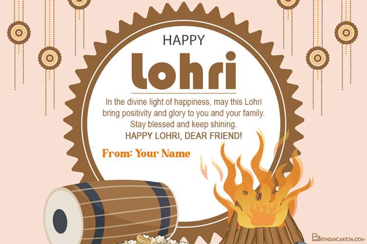 Happy Lohri Wishes With Name Edit