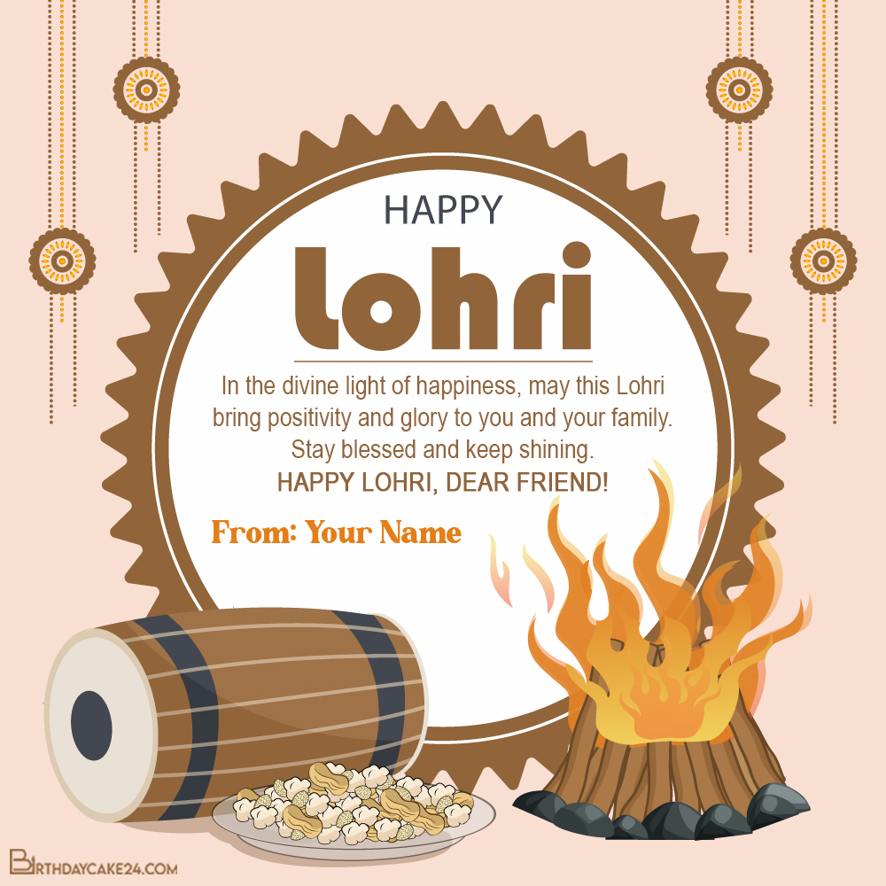 Happy Lohri Wishes With Name Edit