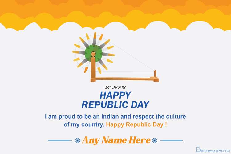 India Happy Republic Day Wishes  With Name Pics