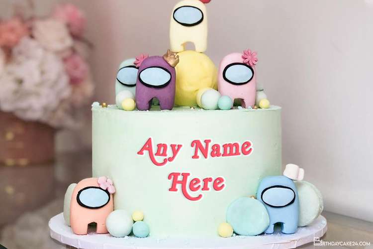 Among Us Cake Topper With Name Edit