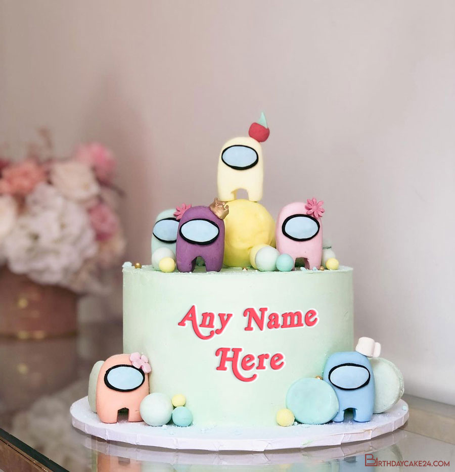 Among Us Cake Topper With Name Edit