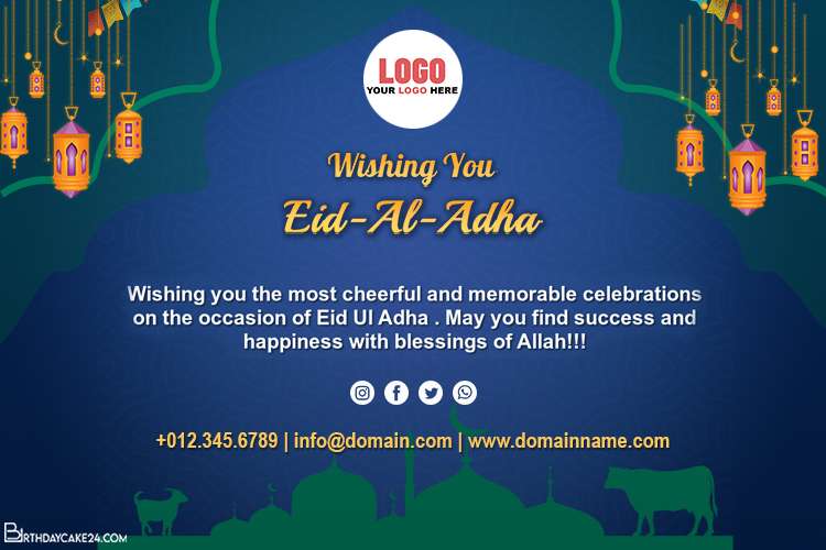Eid Al Adha Greeting Card For Corporate Company With Logo