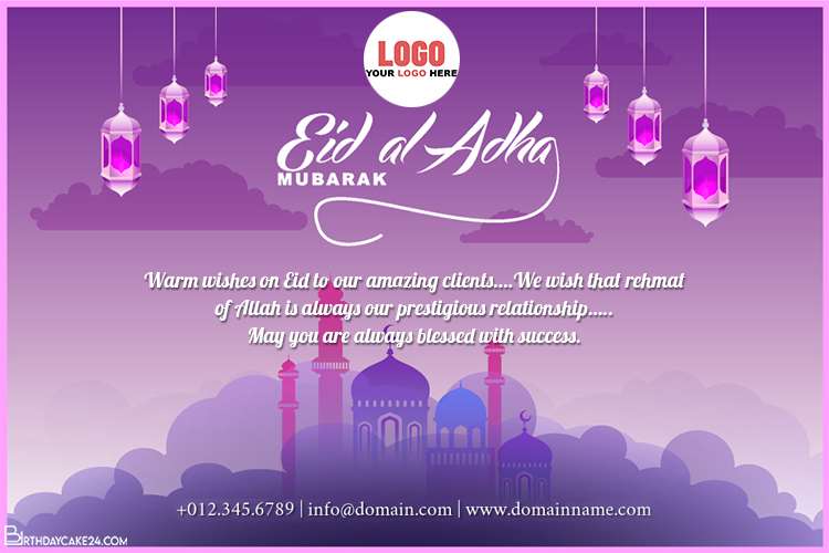 Eid ul-Adha Wishes Greetings With Company Logo