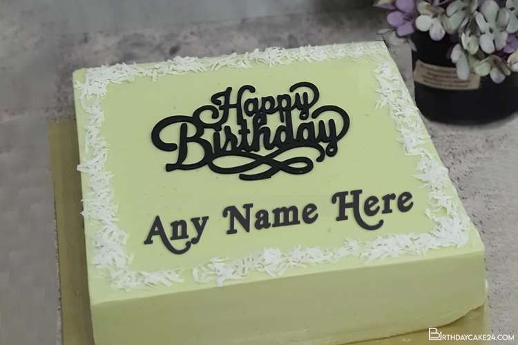 Green Happy Birthday Cake Images With Name
