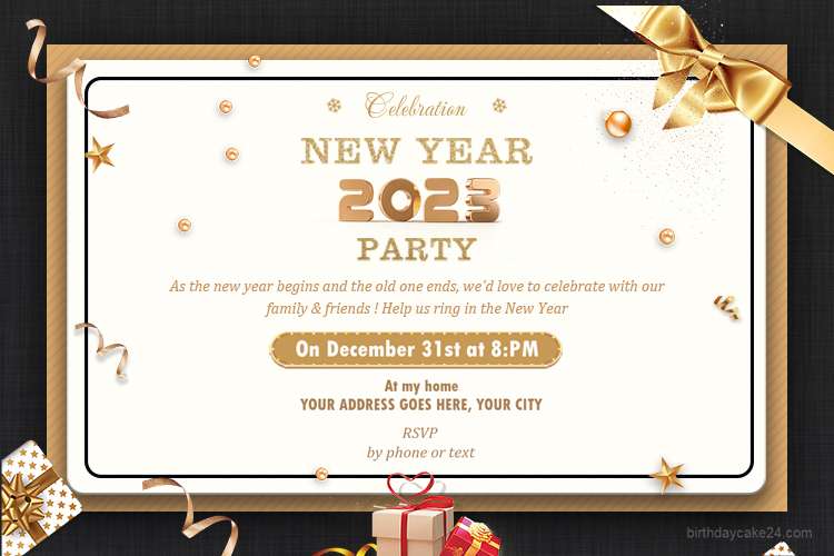 Free New Year 2023 Party Invitation Template