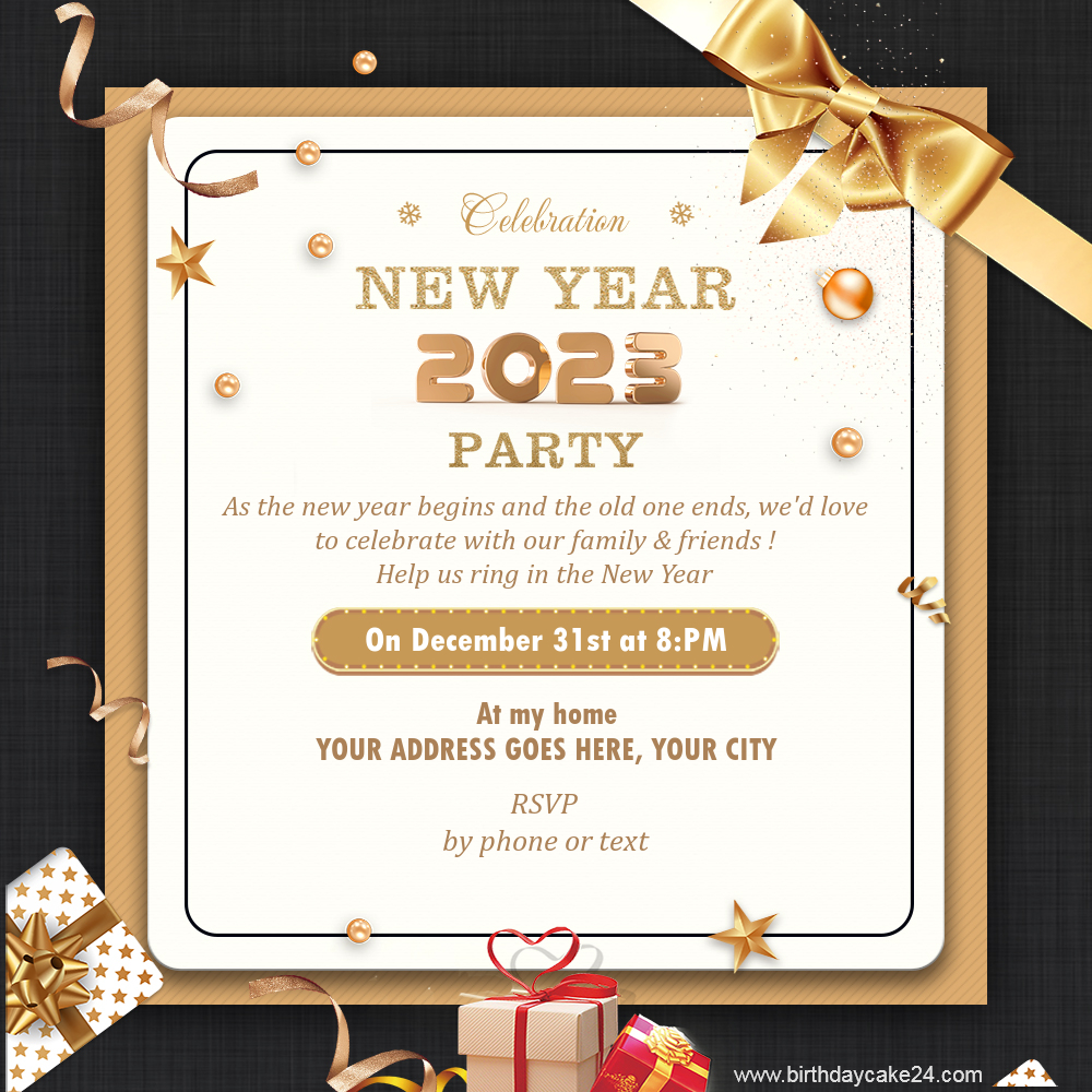 Free New Year 2023 Party Invitation Template 9ee5b 