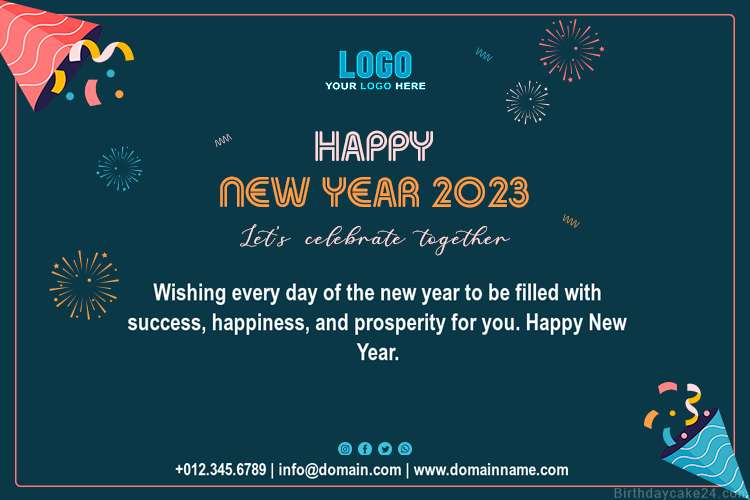 Create Custom Logo Happy New Year 2023 Greetings