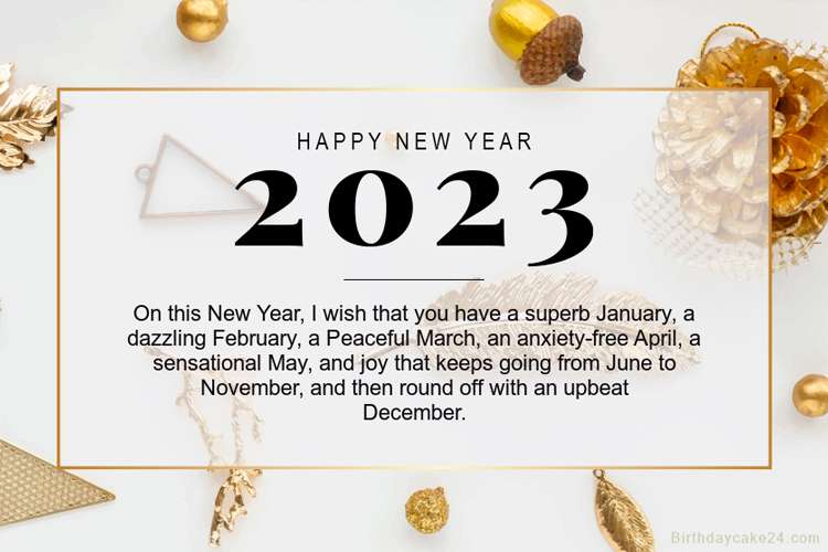 Luxury Gold And White Happy New Year 2023 Greetings