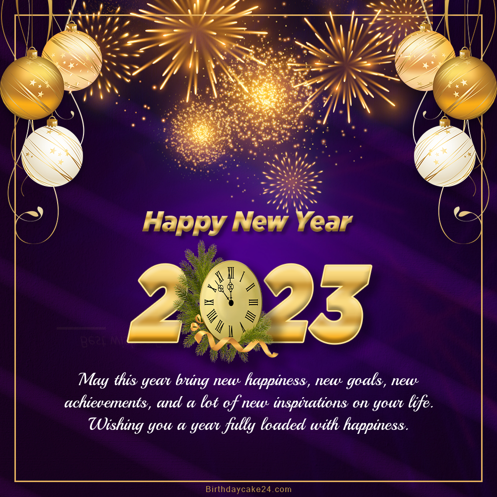 Happy New Year 2023 Wishes Card Maker With Fireworks