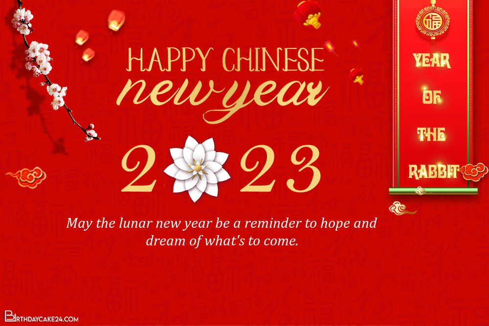 Chinese New Year Greeting Card 2023 Year Of The Rabbit