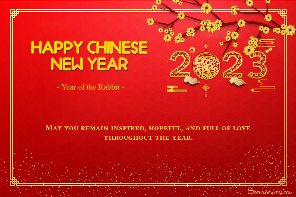 Online Create Chinese New Year of the Rabbit GIF Wishes with Name