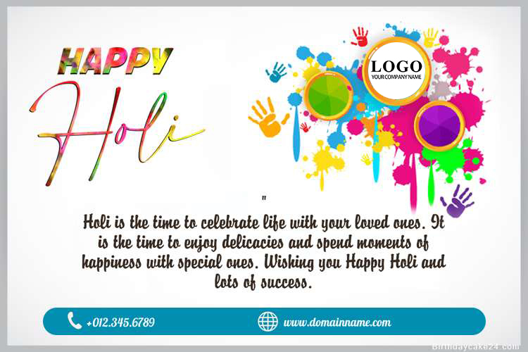 Corporate Holi Festival Images With Logo and Wishes